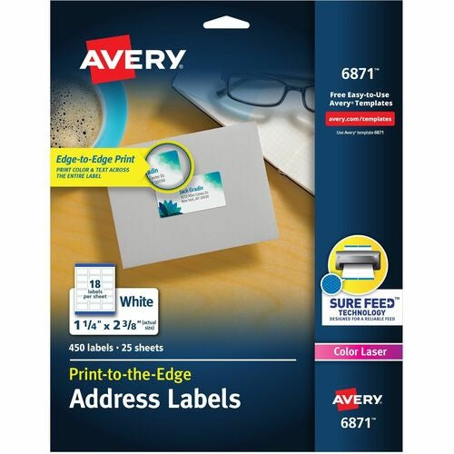 AVERY Avery AVE6871 Matte White Laser Mailing Labels 450 Pack