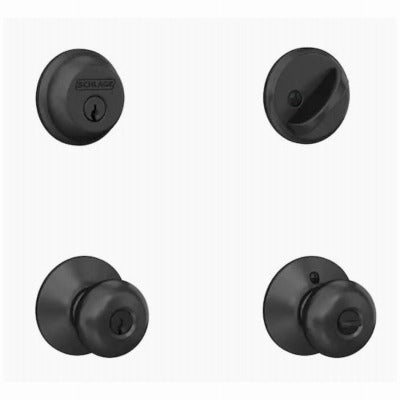 SCHLAGE Schlage Lock Co FB50NVPLY622 Deadbolt Entry Knob Matte Black