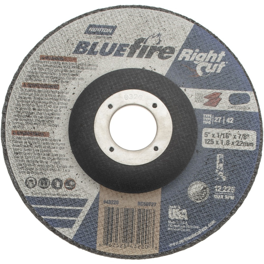 NORTON Norton 66252843220 Type 27 Depressed Center Wheel 5in