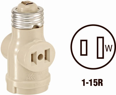 LEVITON Leviton Mfg Co 004-01403-00I Socket Adapter 2 Outlets