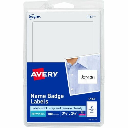 AVERY Avery AVE5147 Self-adhesive Name Badges 100 Pack