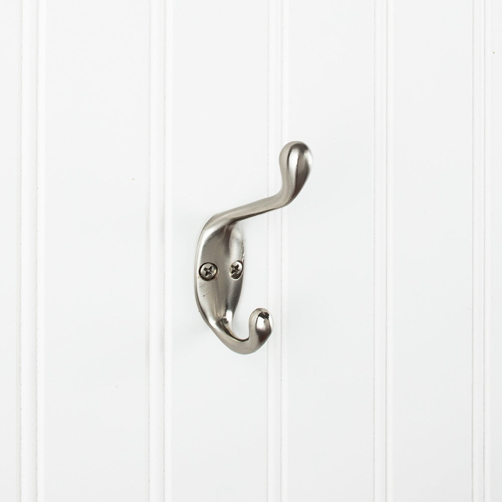 ELEMENTS Elements YD40-337SN Wall Mount Double Prong Hook Satin Nickel