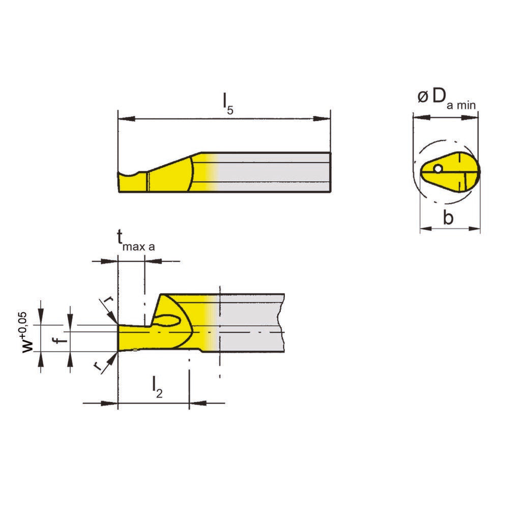 HORN Horn R105051018TI25 Face Grooving Tool Solid Carbide