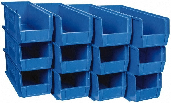 QUANTUM STORAGE SYSTEMS Quantum Storage QUS234BLCS Blue Hopper Stacking Bin 12 Pack