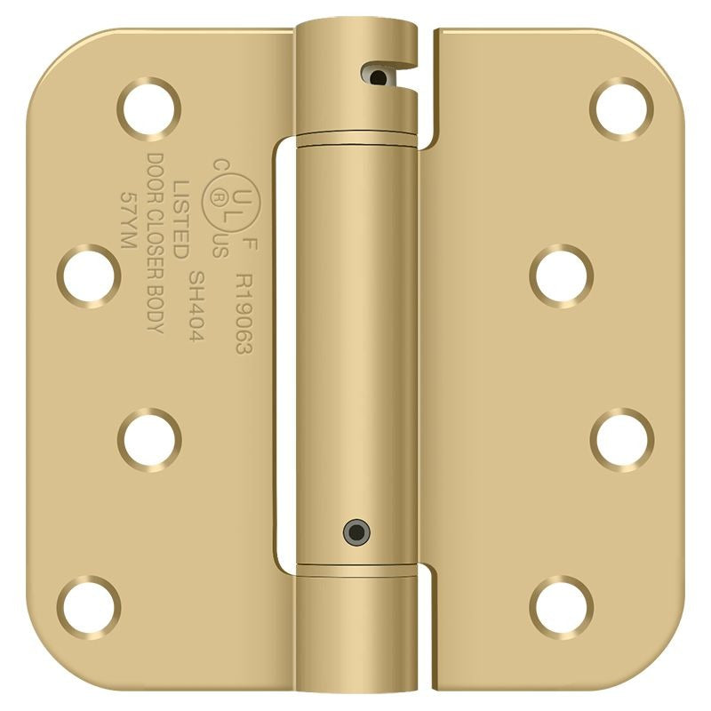 DELTANA Deltana DSH4R54-Z Spring Hinge 4x4 5/8 Radius Satin Brass