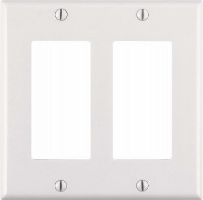 LEVITON Leviton Mfg Co RA2-80409-2AW 2-gang Antimicrobial Wall Plate