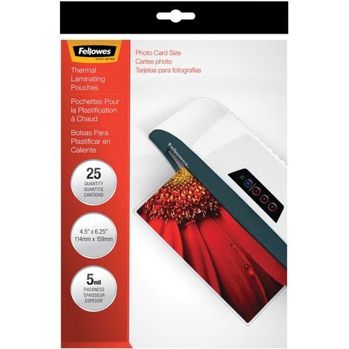 FELLOWES Fellowes FEL52010 Photo Laminator Pouch 5 Mil 25 Pack