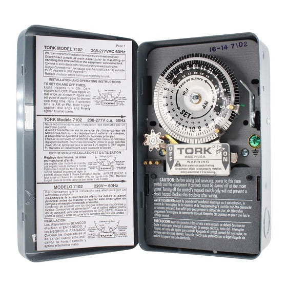 TORK Tork 7100 120 Vac 40 Amp 24 Hour Metal SPST Time Switch (NEMA 1)
