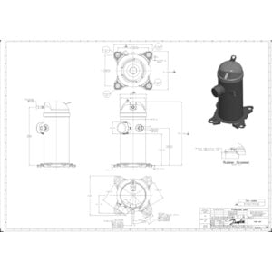DANFOSS Danfoss 121L8531 Scroll Compressor HRH034U1LP6A 36,000 BTU (Single pack) HRH034U1A
