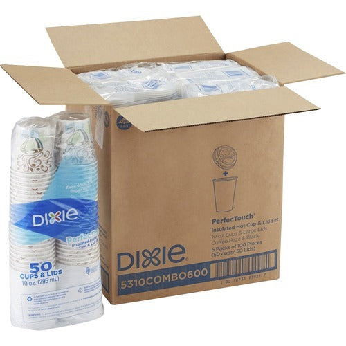 DIXIE Dixie Foods DXE5310COMBO6 Hot Cup with Lid 10 Oz 50pk