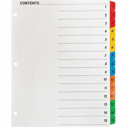 BUSINESS SOURCE Business Source BSN21904 Index Dividers 15 Tabs 8.5x11