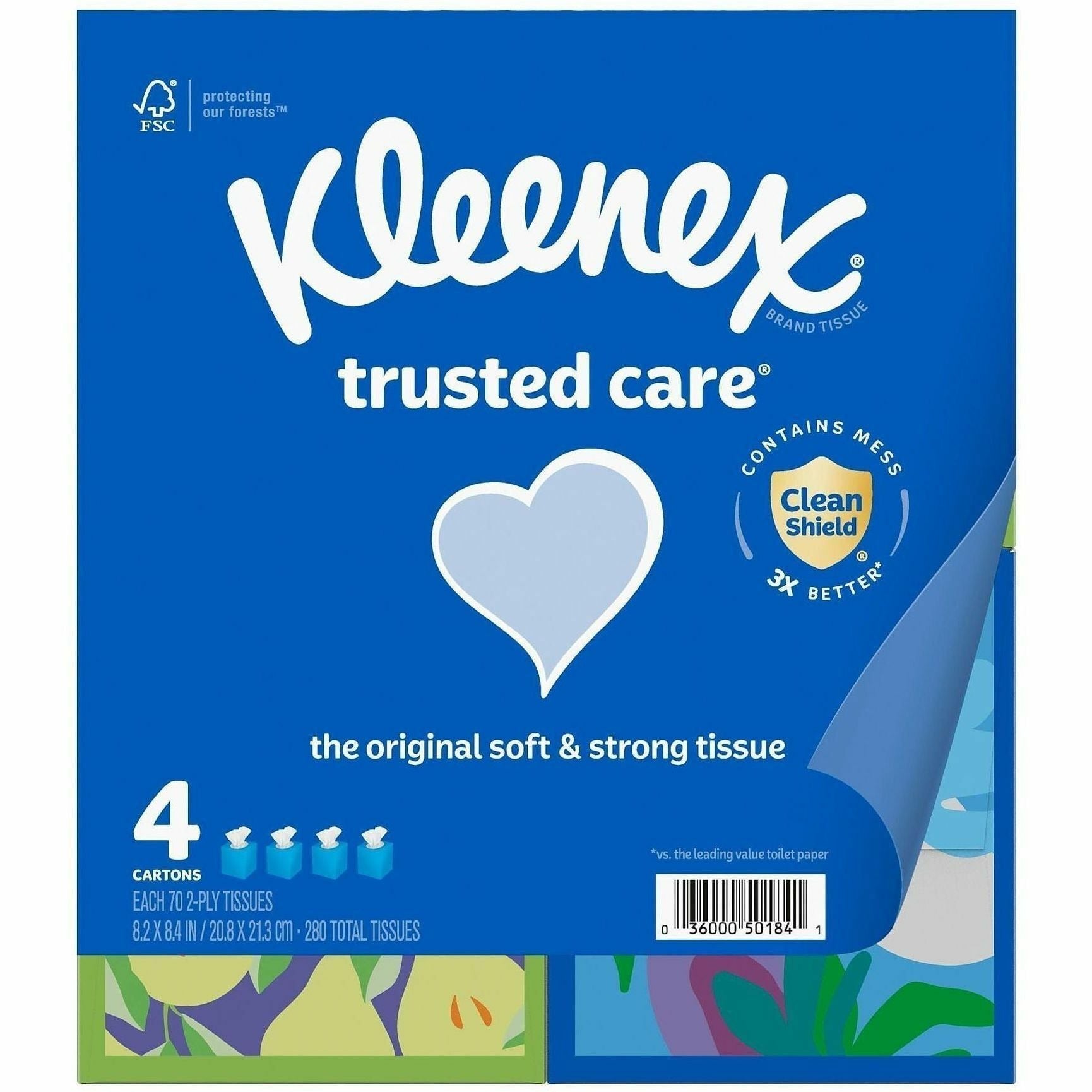 KIMBERLY-CLARK Kimberly-Clark KCC50184 Kleenex Trusted Care Tissues 70/Box 4 Pack 50184
