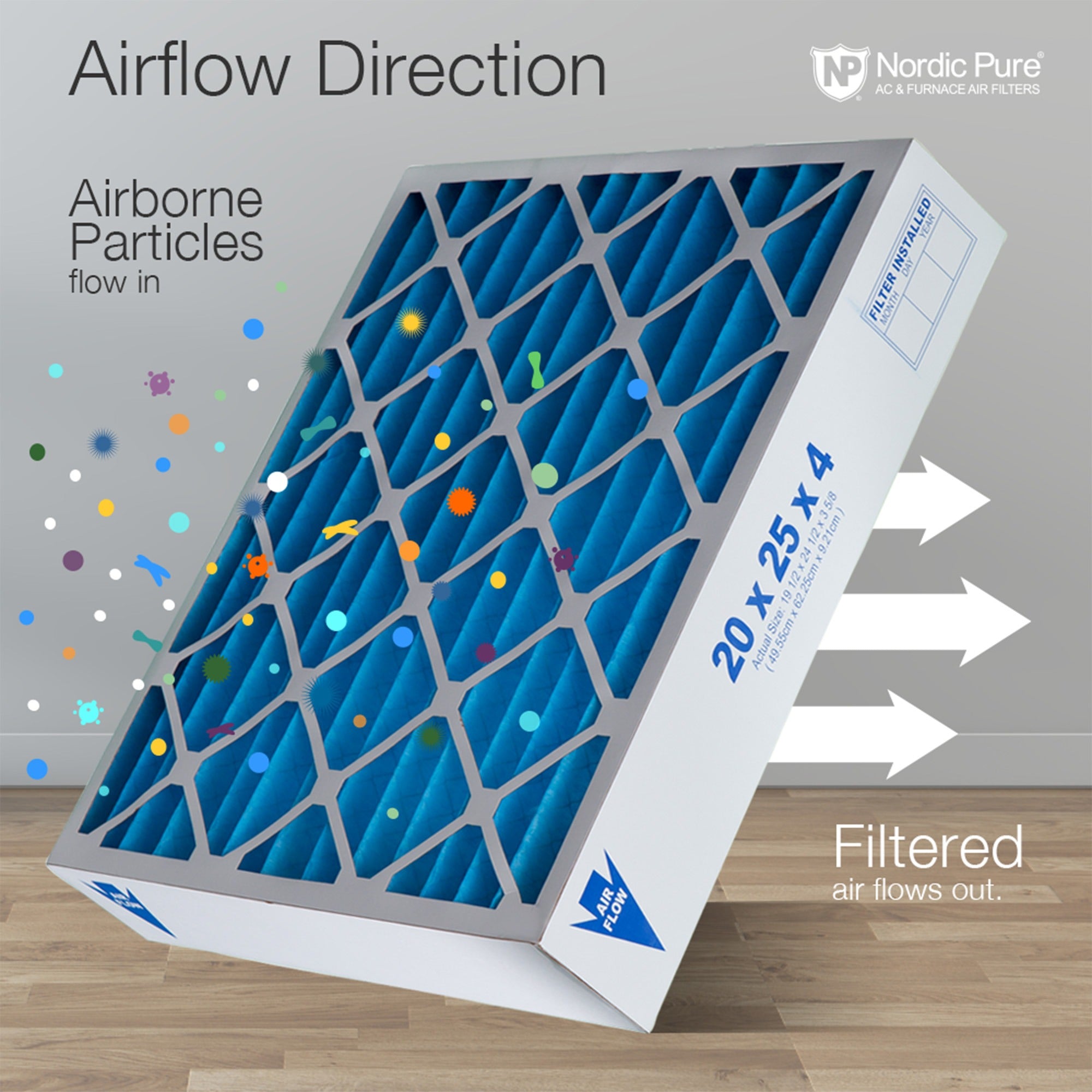 NORDIC PURE Nordic Pure 18x24x4M7-1 Pleated Air Filter Merv 7