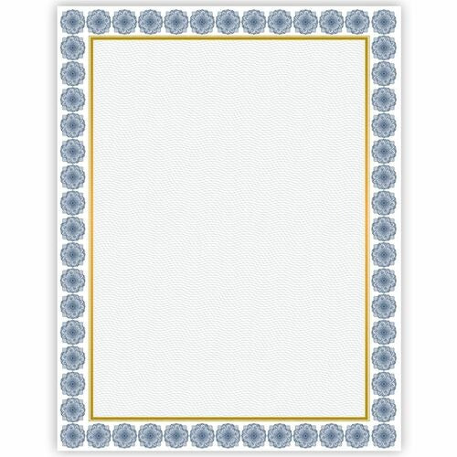 GEOGRAPHICS Geographics GEO48673 Certificate Paper Blue Gold Foil 15 Pack