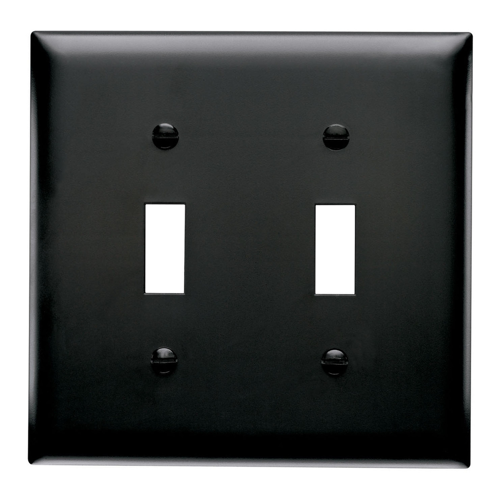 Pass & Seymour TP2BK Wallplate STD 2 Gang 5.5 In H x 4.56 In W Replacement TP2BK