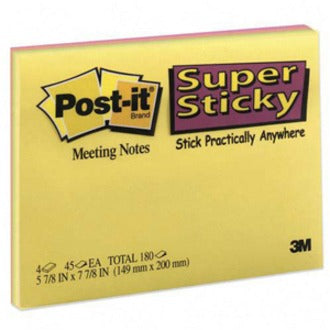 3M 3M MMM6845SSP Super Sticky Notes 6 in x 8 in (4 Pack) 6845-SSP