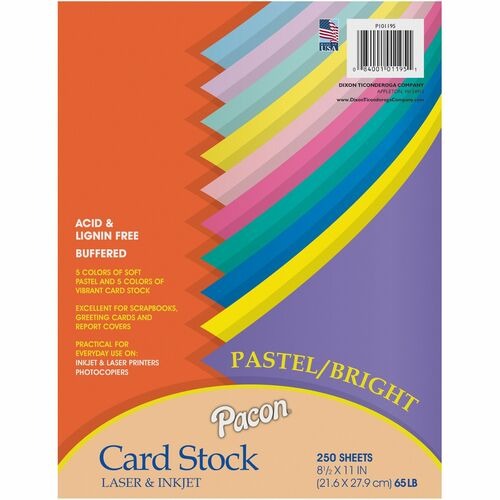 PACON Pacon PAC101195 65 Lb Pastel Cardstock 250 Sheets
