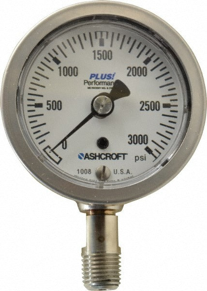 ASHCROFT Ashcroft 94463XLL Pressure Gauge 2.5 in 0-3000 Psi Lower Mount
