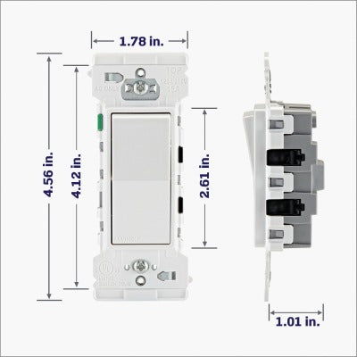 LEVITON Leviton Mfg Co M02-E5601-0MW 15A Single Pole Switch 4PK
