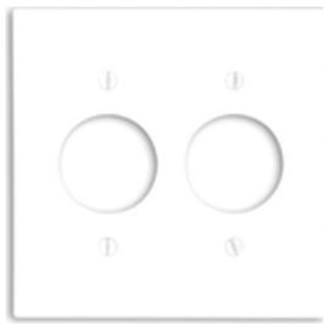 Leviton 88052 2-Gang 1.406 Hole Wallplate, Thermoset, White