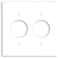 Leviton 88052 2-Gang 1.406 Hole Wallplate, Thermoset, White