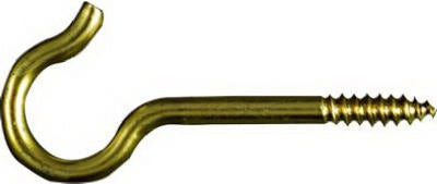 NATIONAL HARDWARE National Mfg N192-286 Ceiling Hook Size 8 Solid Brass 3 Pack