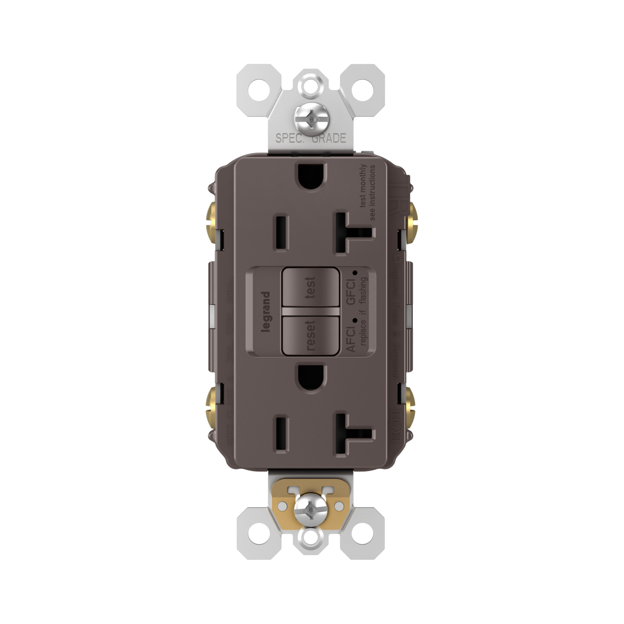 LEGRAND Legrand AFGF202TR Radiant Tamper-Resistant Dual Function 20A Duplex Self-Test AFCI/GFCI Receptacle (Duplex)