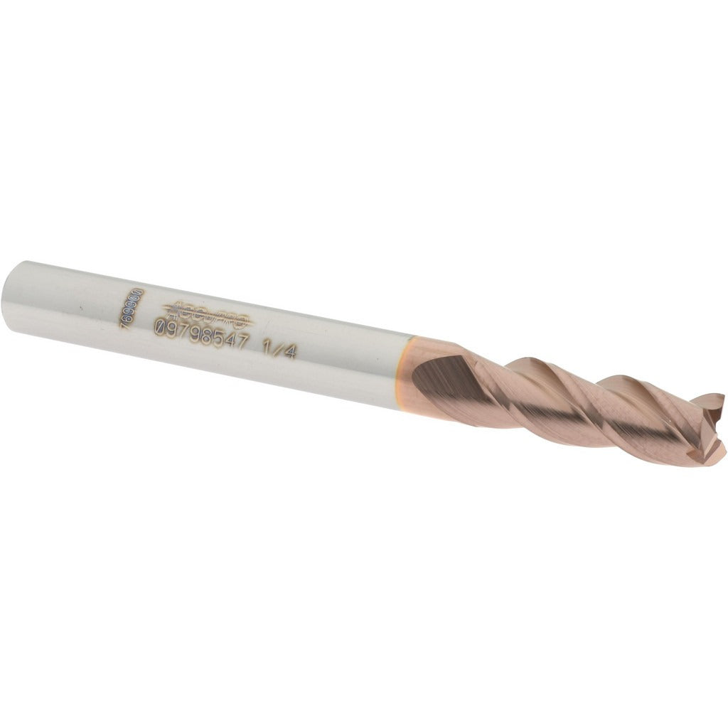 ACCUPRO Accupro 12181955 Square End Mill 1/4 in 3 Flute Carbide Ticn