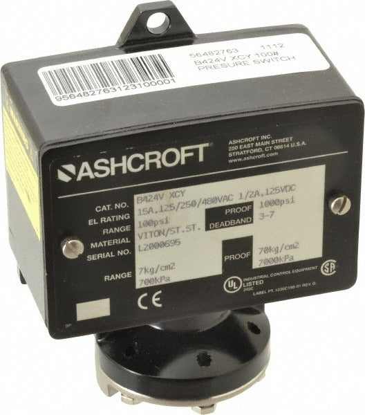 ASHCROFT Ashcroft 93266 Pressure Switch 1000 Psi 1/4 Inch Nptf