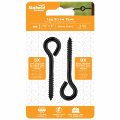 NATIONAL HARDWARE National Mfg N820-101 Lag Screw Eye 3/16x3 in 10-pack