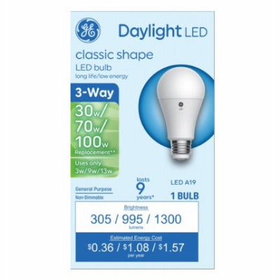 GE G E Lighting 93130564 3-way Led A19 Bulb 5000K 1300 Lumens