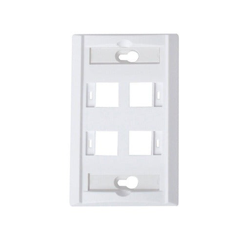 WIREPATH Wirepath PLATE-ID-4-WH 4-port Keystone Wall Plate