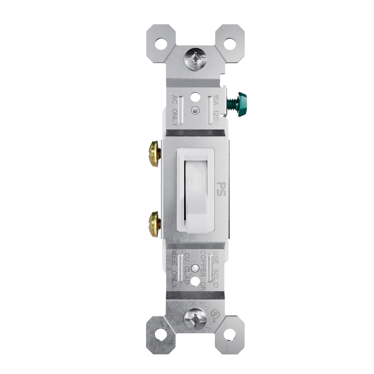 LEGRAND Legrand 660-WG Trademaster self-grounding toggle switch 15 A 120 V (Single Pole) 660G