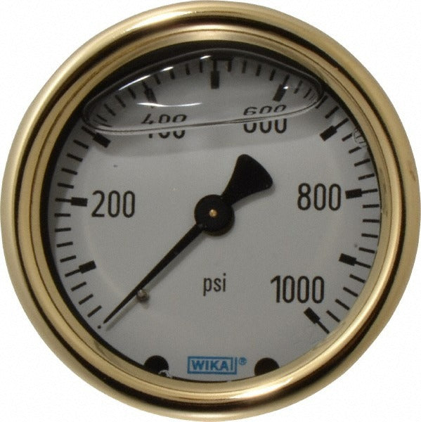WIKA Wika 9318240 Pressure Gauge 1000 Psi 2.5 in Dial Back Mount