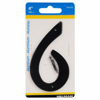 HILLMAN Hillman Fasteners 841628 Black Nail-on Number 6 4 in 3 Pack