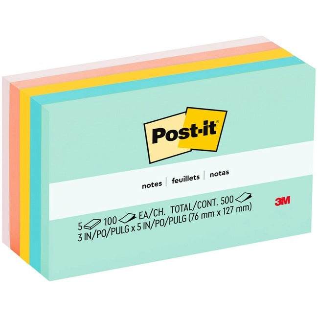 3M 3M MMM655AST Post-it Notes 3 x 5 (5 Pads/Pack) 655-AST