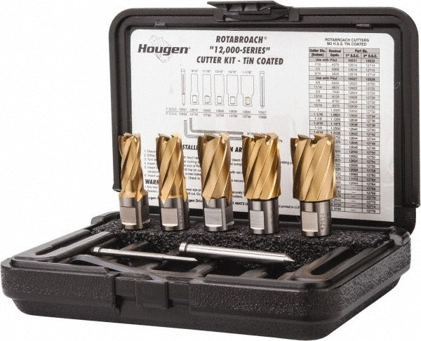 HOUGEN Hougen 12601 Hss Annular Cutter Set 9/16 to 1-1/16 Inch
