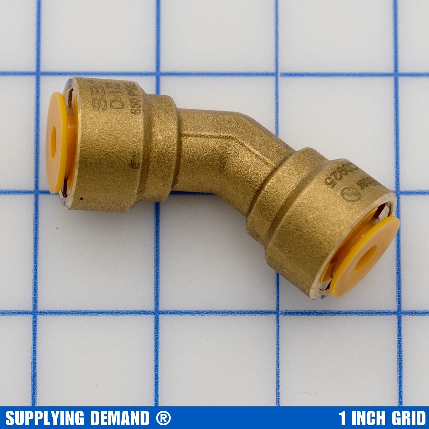 HEATINGVARIOUSMFG-GENERIC SBE4512 45-degree Quick Connect Brass Elbow 1/2 Inch Hvac