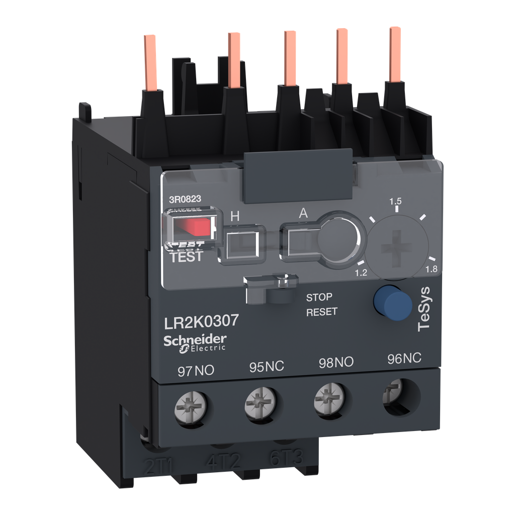 Schneider Electric LR2K0307 Square D 1.8 Amp 3-Pole Bi-Metallic Thermal Overload Relay