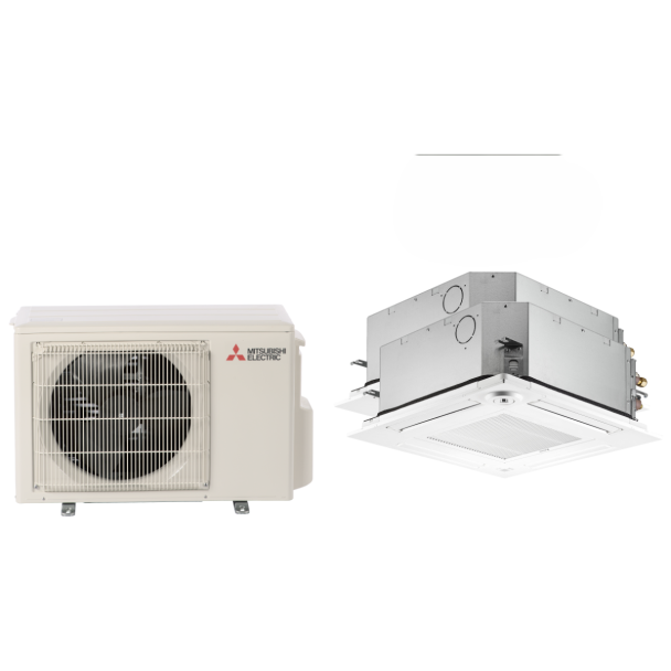 MITSUBISHI ELECTRIC Mitsubishi Electric MXZ-2D20NL / SLZ-AF09NL / SLZ-AF12NL 20,000 BTU 2 Zone Ceiling Cassette Mini Split System SLP-18FAU