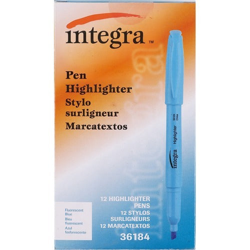 INTEGRA Integra ITA36184 Pen Style Highlighter Chisel Tip 12pk