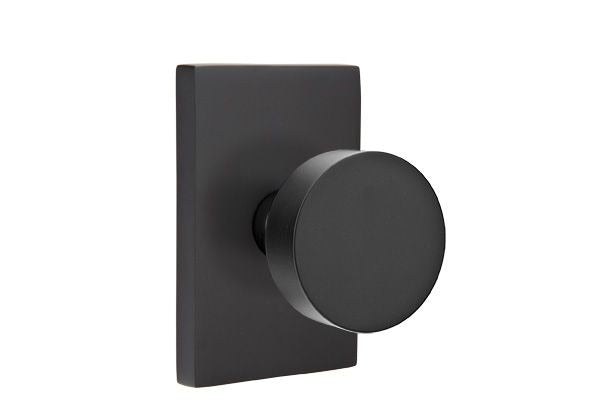 EMTEK Emtek 5112ROUUS19 Round Knob Passage Set Flat Black