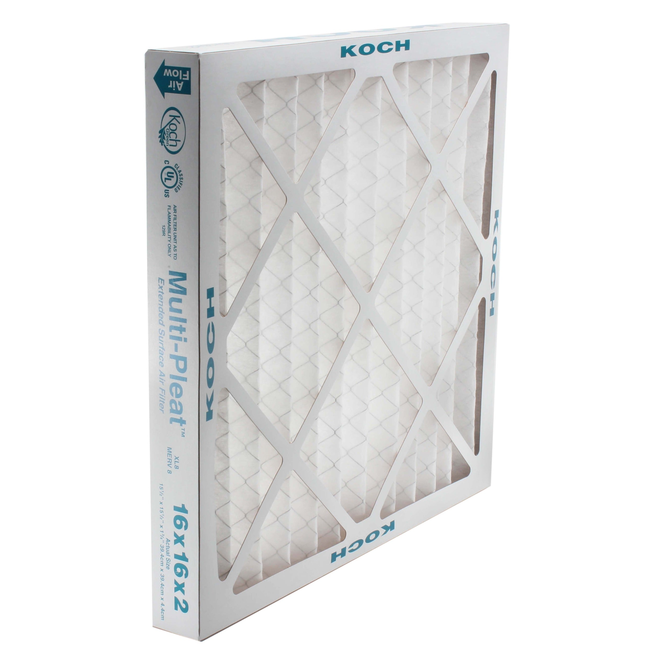HART & COOLEY Hart & Cooley 102042005 Multi-Pleat XL8 16 x 16 x 2 in (12 Pack) Glasfloss 4036977