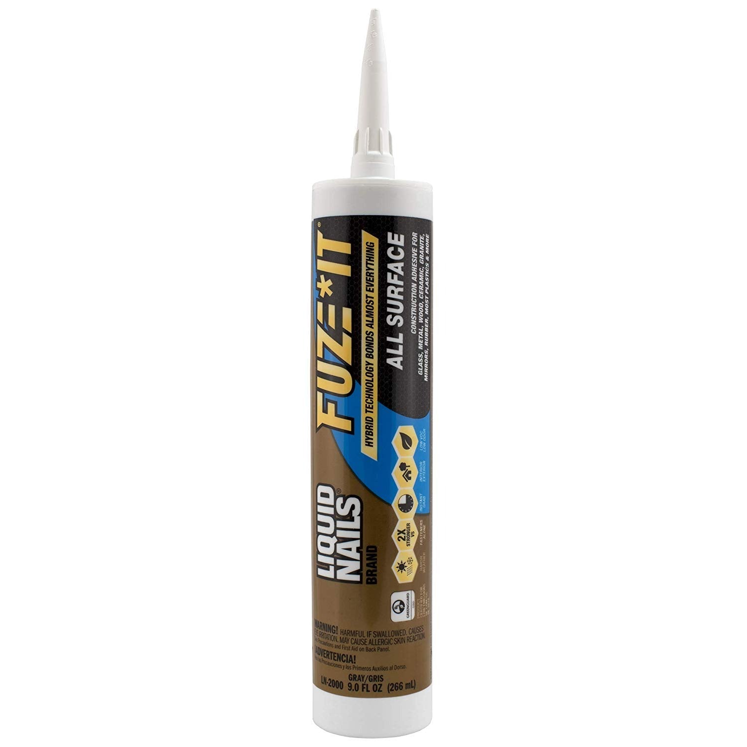LIQUID NAILS Liquid Nails LN-2000 Fuze It All Surface Construction Adhesive (2 x 9 oz Pack)