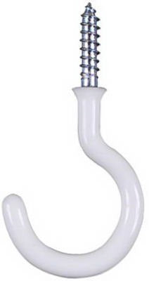 NATIONAL HARDWARE National Mfg N248-450 Cup Hook 1.5 in White Vinyl 2 Pack