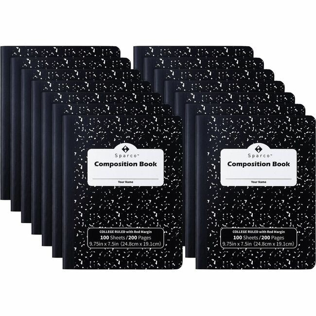 SPARCO Sparco SPR00333 Composition Book College Ruled 100 Sheets 12-Pack