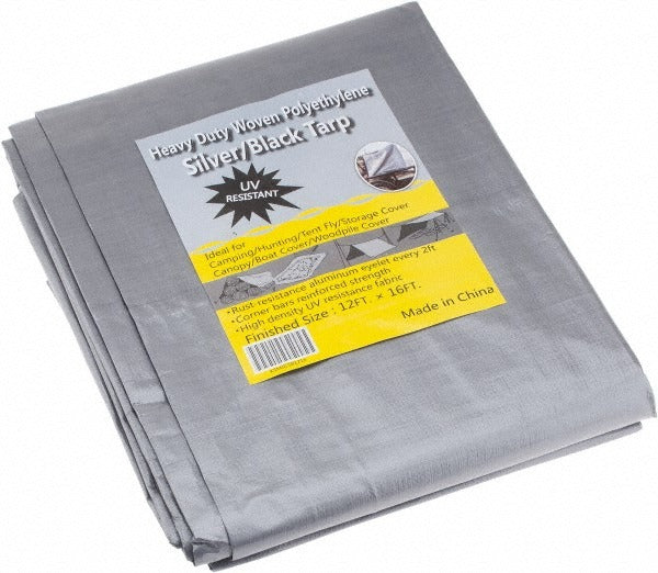 VALUE COLLECTION Value Collection KSMSCSB1216 Poly Tarp 12x16 Ft Black Silver