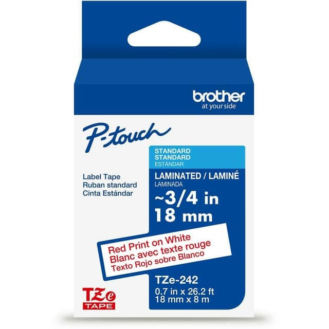 BROTHER Brother BRTTZE242G P-touch TZe242 Laminated Label Tape 18 mm x 8 m (1 Each) TZE242G
