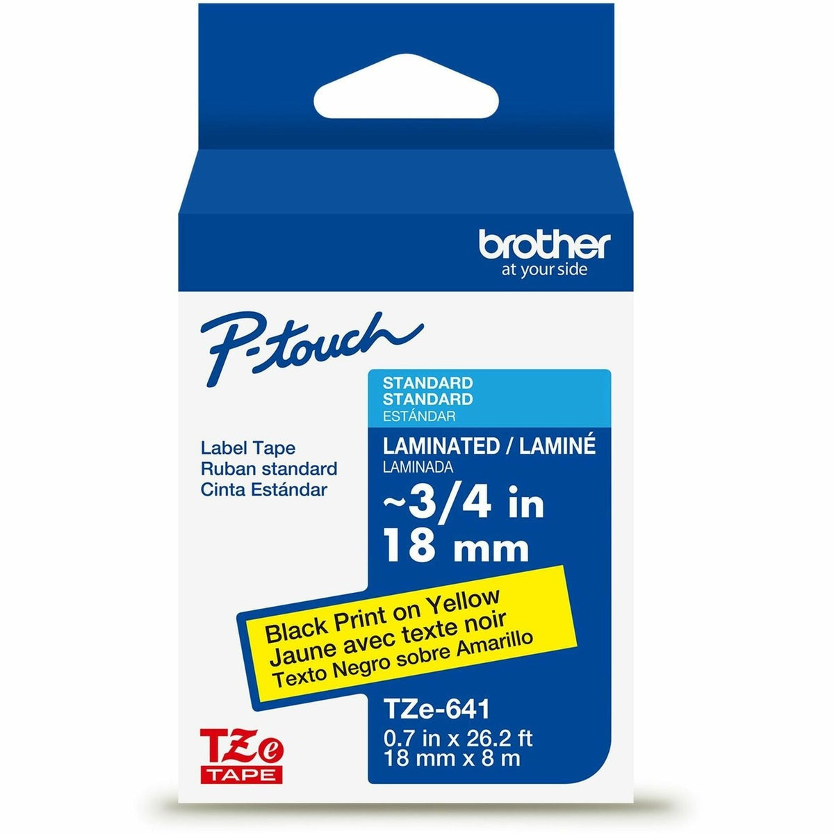 BROTHER Brother BRTTZE641G P-touch TZe641 Laminated Label Tape 18mm x 8m