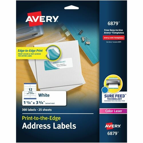 AVERY Avery AVE6879 Matte White Mailing Labels 300 Pack